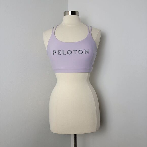 Peloton Cadent Strappy Elevate Lilac Lavender Purple Sports Bra Size Large - Picture 2 of 11